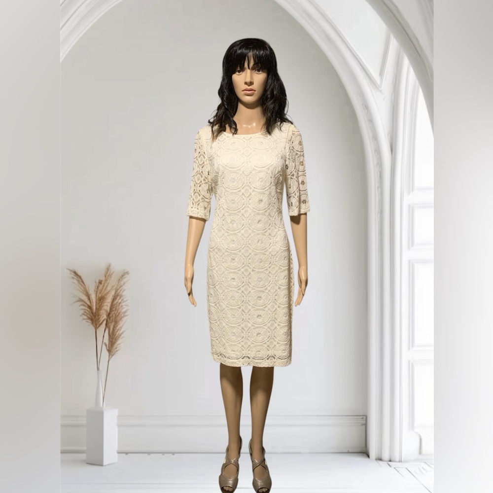 Elegant Cream Lace Dress